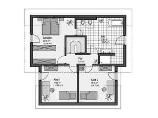Fertighaus Haus Stromberg von Keitel-Haus Schlüsselfertig ab 378282€, Pultdachhaus Grundriss 2