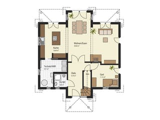 Fertighaus Haus Weingarten von Keitel-Haus Schlüsselfertig ab 450152€, Stadtvilla Grundriss 1