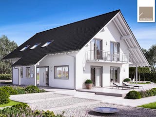 Massivhaus Familienhaus Maxime von Kern-Haus Schlüsselfertig ab 699900€, Satteldach-Klassiker Außenansicht 2