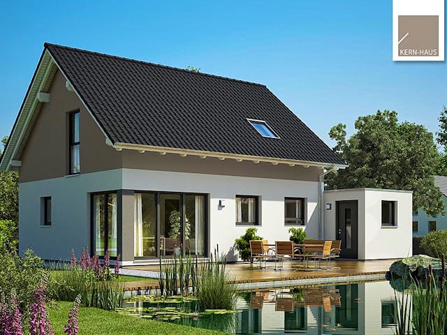 Massivhaus Familienhaus Loop Classic von Kern-Haus Schlüsselfertig ab 285900€, Satteldach-Klassiker Außenansicht 1