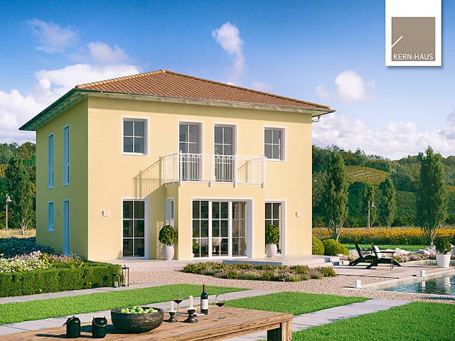 Massivhaus Stadtvilla Riva von Kern-Haus Schlüsselfertig ab 443900€, Stadtvilla Außenansicht 1 Massivhaus Stadtvilla Riva von Kern-Haus Schlüsselfertig ab 443900€, Stadtvilla Außenansicht 1