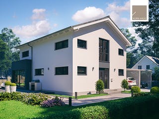 Massivhaus Familienhaus Allea von Kern-Haus Schlüsselfertig ab 402900€, Satteldach-Klassiker Außenansicht 3