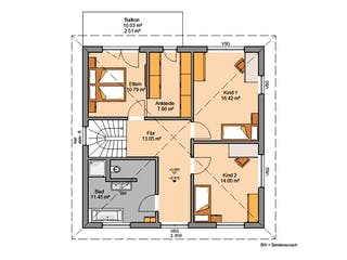 Massivhaus Stadtvilla Certo von Kern-Haus Schlüsselfertig ab 429900€, Stadtvilla Grundriss 2