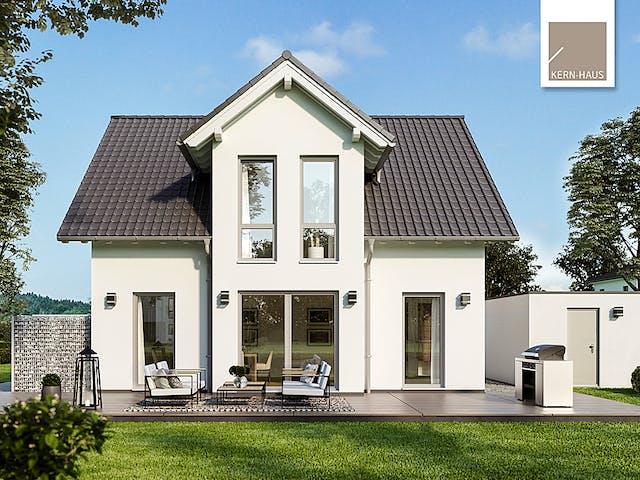 Massivhaus Familienhaus Esprit von Kern-Haus Schlüsselfertig ab 396900€, Satteldach-Klassiker Außenansicht 1