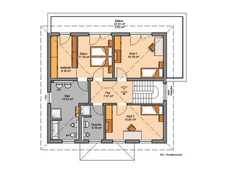 Massivhaus Stadtvilla Gredo von Kern-Haus Schlüsselfertig ab 529900€, Stadtvilla Grundriss 2