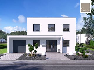 Massivhaus Bauhaus Puro von Kern-Haus Schlüsselfertig ab 359900€, Cubushaus Außenansicht 1