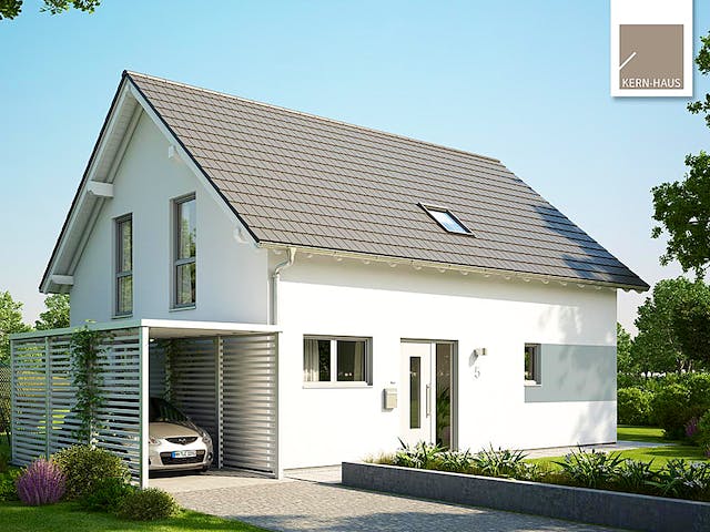 Fertighaus Familienhaus Signum von Kern-Haus Schlüsselfertig ab 416900€, Satteldach-Klassiker Außenansicht 1