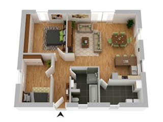 3D Grundriss kleines Haus
