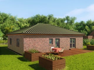 Massivhaus Bungalow 110 von KLINKER HAUS Schlüsselfertig ab 264500€, Bungalow Außenansicht 1