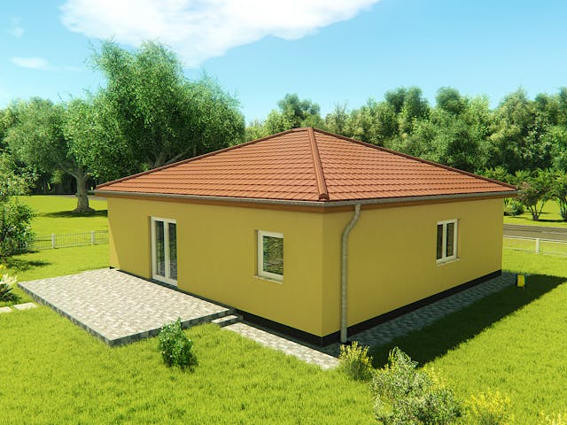 Massivhaus Bungalow 80 von KLINKER HAUS Schlüsselfertig ab 222100€, Bungalow Außenansicht 1