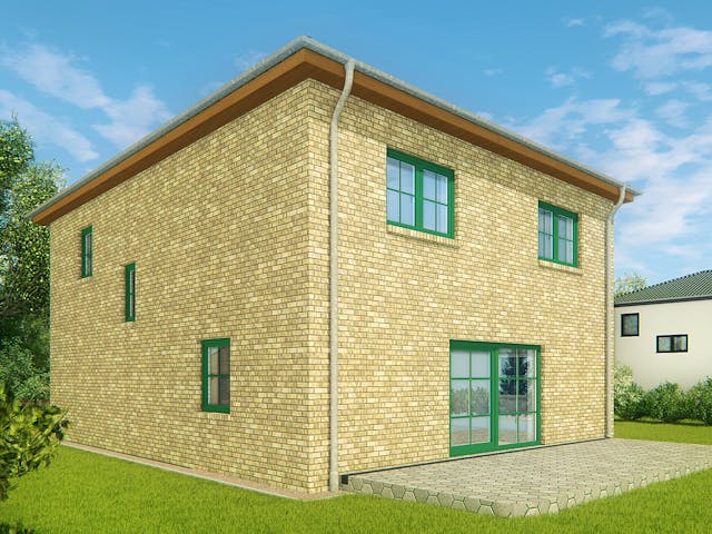 Massivhaus Stadtvilla Lucca 4 von KLINKER HAUS Schlüsselfertig ab 364900€, Stadtvilla Außenansicht 1 Massivhaus Stadtvilla Lucca 4 von KLINKER HAUS Schlüsselfertig ab 364900€, Stadtvilla Außenansicht 1