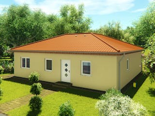 Massivhaus Winkelbungalow 100 von KLINKER HAUS Schlüsselfertig ab 257700€, Bungalow Außenansicht 3