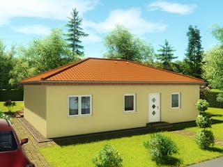 Massivhaus Winkelbungalow 100 von KLINKER HAUS Schlüsselfertig ab 257700€, Bungalow Außenansicht 4