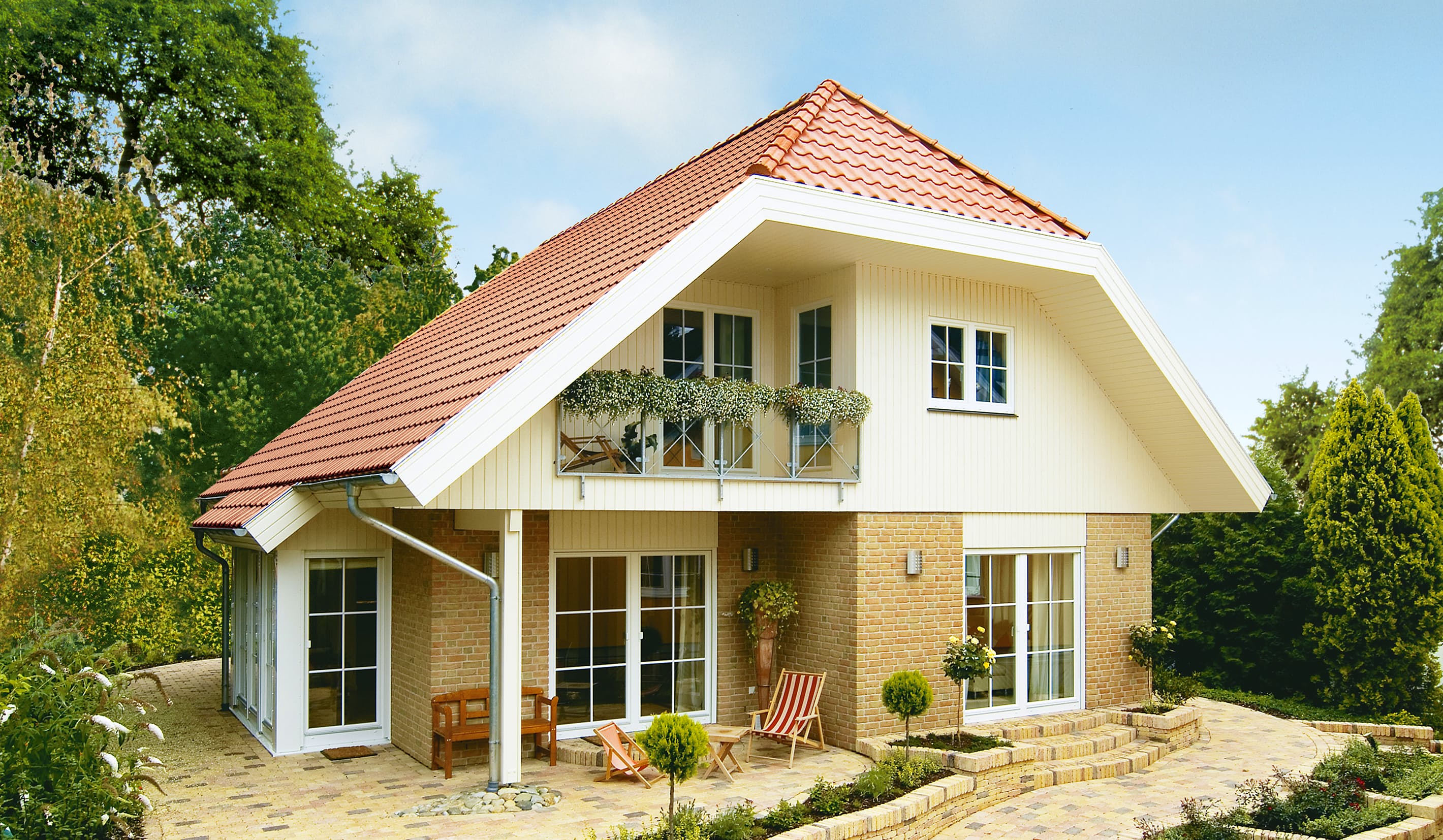 Fertighaus Kolding von Danhaus Deutschland Schlüsselfertig ab 371044€, Satteldach-Klassiker Außenansicht 1