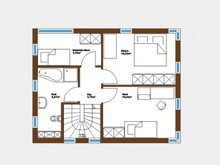 Massivhaus Kompakt von Wagener Systemhausbau Schlüsselfertig ab 163000€, Cubushaus Grundriss 1