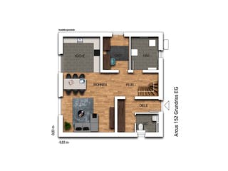 Massivhaus ELEGANZ 2152 von KONZEPTHAUS Schlüsselfertig ab 344100€, Stadtvilla Grundriss 1