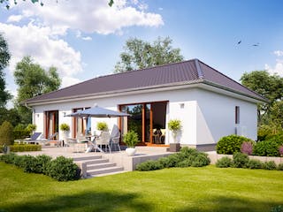 Massivhaus IDEAL 2560 von KONZEPTHAUS Schlüsselfertig ab 269700€, Bungalow Außenansicht 1