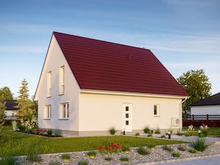 Massivhaus KLASSIK 2610 von KONZEPTHAUS Schlüsselfertig ab 318400€, Satteldach-Klassiker Außenansicht 3