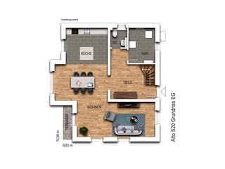 Massivhaus KLASSIK 2S20 von KONZEPTHAUS Schlüsselfertig ab 344000€, Satteldach-Klassiker Grundriss 1