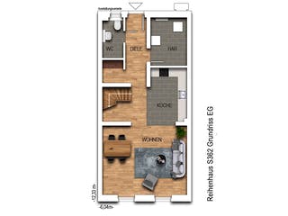 Massivhaus REIHENENDHAUS 2S362 von KONZEPTHAUS Schlüsselfertig ab 292200€, Satteldach-Klassiker Grundriss 1