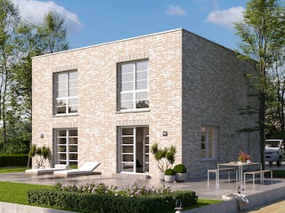 Massivhaus URBAN 2150 von KONZEPTHAUS Schlüsselfertig ab 362600€, Cubushaus Außenansicht 1