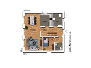 Massivhaus URBAN 2150 von KONZEPTHAUS Schlüsselfertig ab 362600€, Cubushaus Grundriss 1