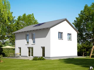 Massivhaus VARIANT 2633 von KONZEPTHAUS Schlüsselfertig ab 362400€, Satteldach-Klassiker Außenansicht 2