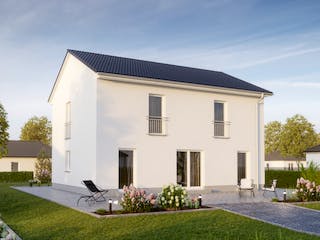 Massivhaus ZWEIFAMILIENHAUS 2631 von KONZEPTHAUS Schlüsselfertig ab 430900€, Satteldach-Klassiker Außenansicht 2