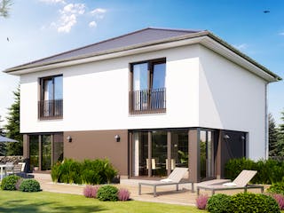 Massivhaus ELEGANZ 2B10 von KONZEPTHAUS Schlüsselfertig ab 374300€, Stadtvilla Außenansicht 2