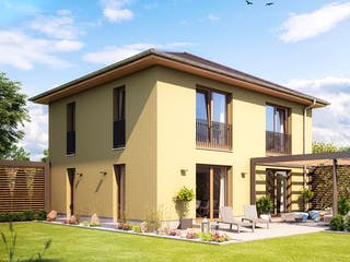 Massivhaus ELEGANZ 2130 von KONZEPTHAUS Schlüsselfertig ab 339600€, Stadtvilla Außenansicht 2