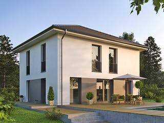 Massivhaus ELEGANZ 2130 von KONZEPTHAUS Schlüsselfertig ab 339600€, Stadtvilla Außenansicht 3