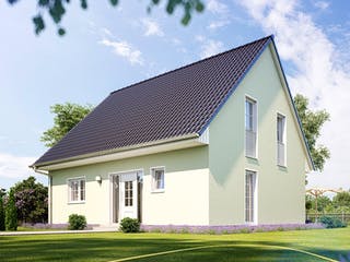 Massivhaus KLASSIK 2510 von KONZEPTHAUS Schlüsselfertig ab 311400€, Satteldach-Klassiker Außenansicht 1