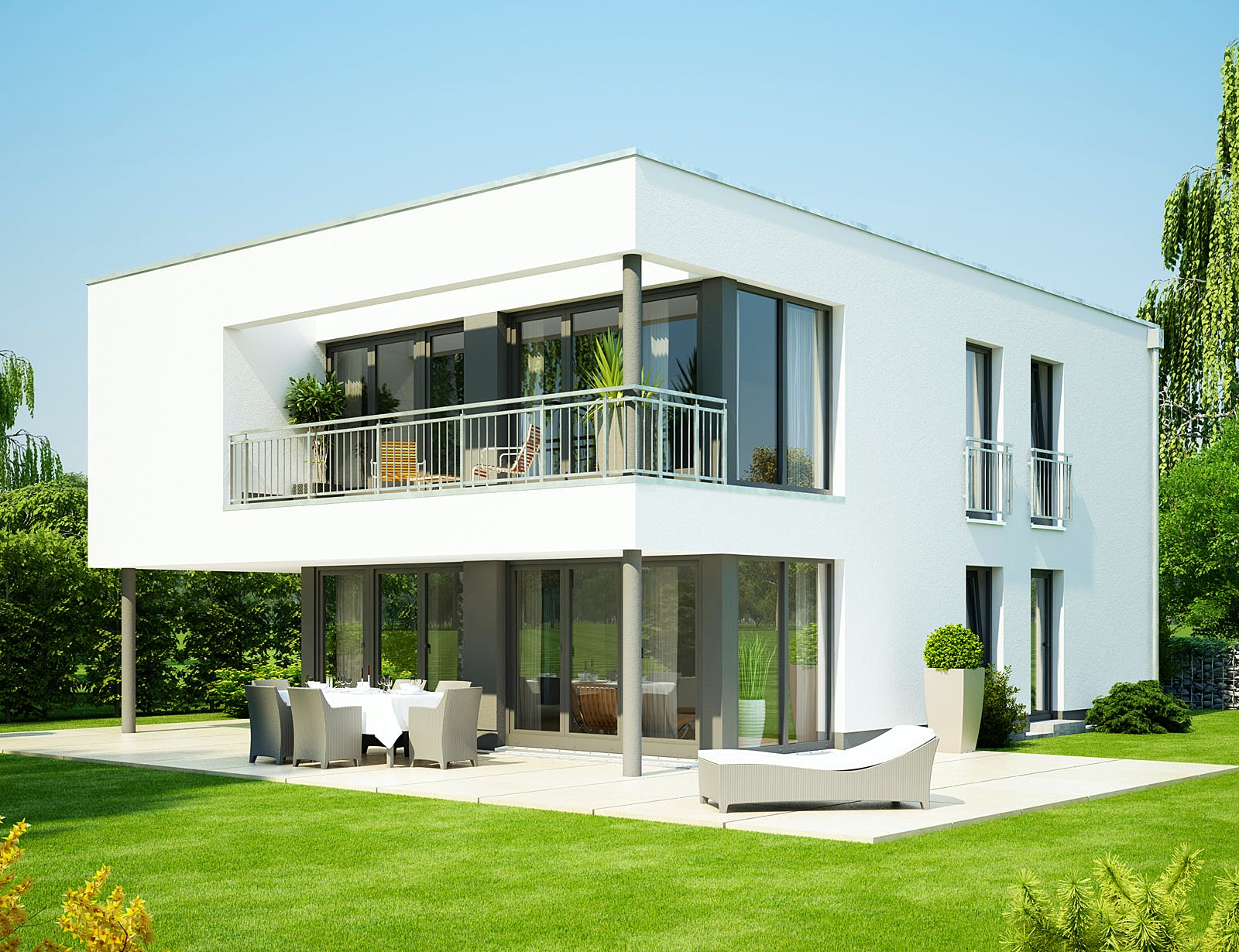 Massivhaus URBAN 2730 von KONZEPTHAUS Schlüsselfertig ab 540247€, Cubushaus Außenansicht 1