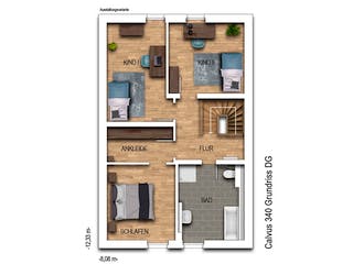 Massivhaus VARIANT 2340 von KONZEPTHAUS Schlüsselfertig ab 342100€, Satteldach-Klassiker Grundriss 2