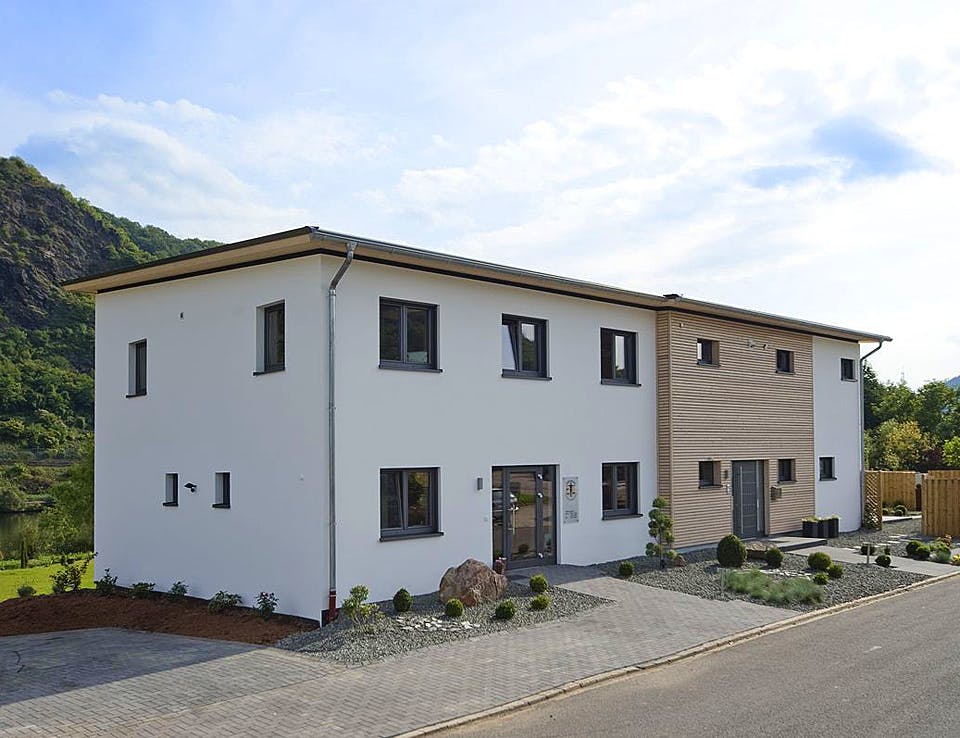Fertighaus Golczuk von Korte Holzbau, Pultdachhaus Außenansicht 1