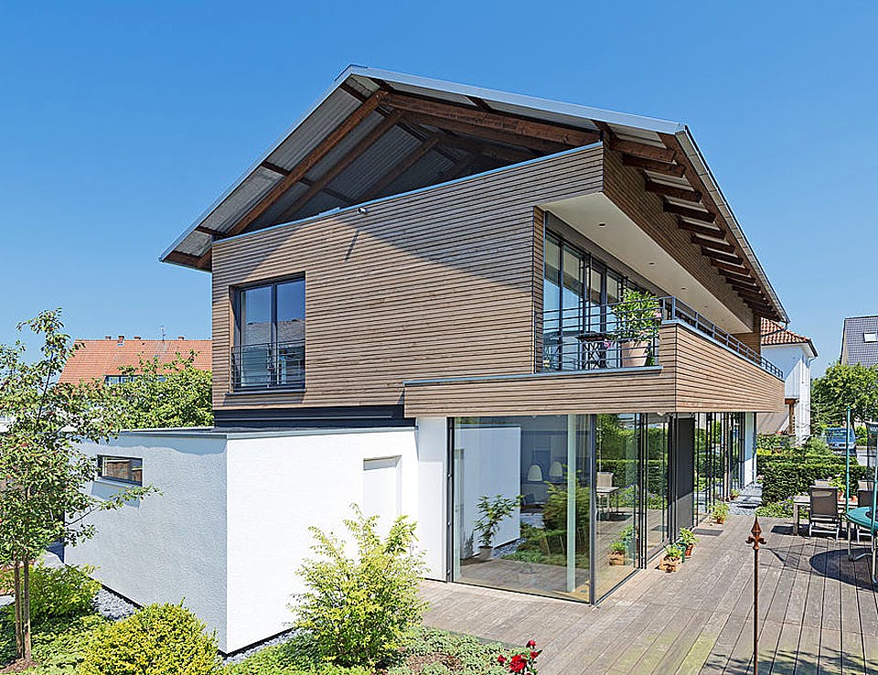 Fertighaus Kallenbach von Korte Holzbau, Satteldach-Klassiker Außenansicht 1