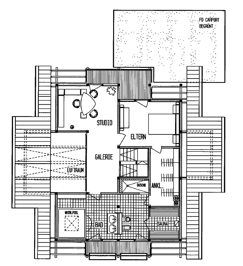 Fertighaus Kundenhaus Gerlacher von DAVINCI HAUS, Fachwerk Grundriss 1