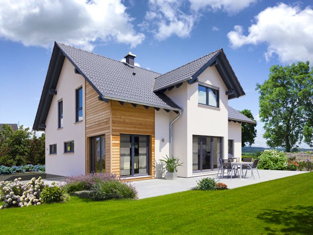 Fertighaus Solera von Fingerhut Haus Schlüsselfertig ab 469474€, Satteldach-Klassiker Außenansicht 1