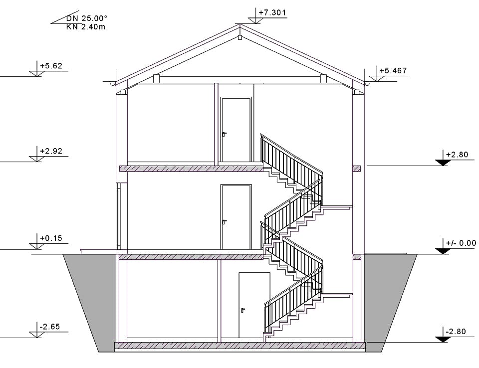 Fertighaus Haus 001 - Var. 285 von Langstein Immobilien Ausbauhaus ab 120717€, Satteldach-Klassiker Außenansicht 2