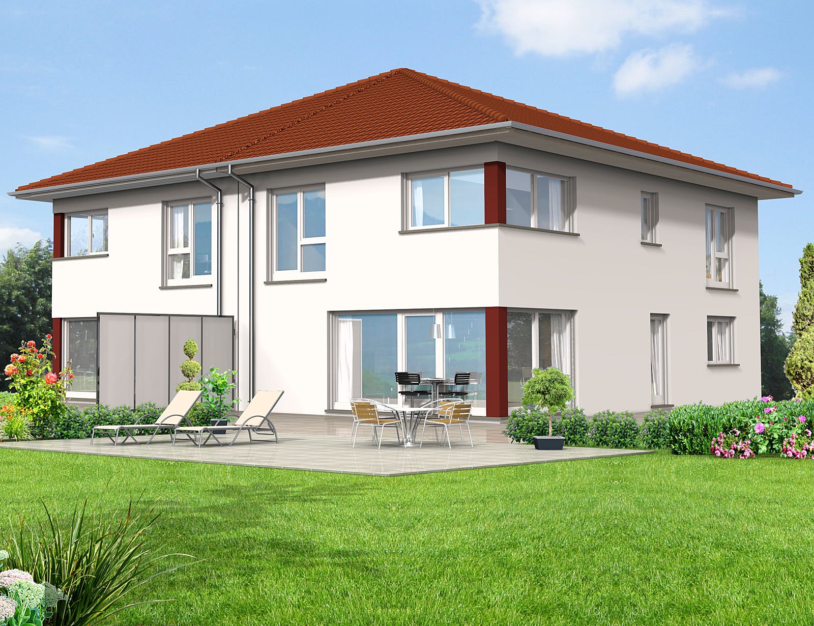 Fertighaus Haus 097 - Var. 037 von Langstein Immobilien Ausbauhaus ab 186084€, Stadtvilla Außenansicht 1