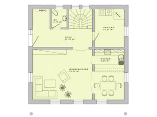 Massivhaus Stadtvilla 150 von Lechner Massivhaus, Stadtvilla Grundriss 1