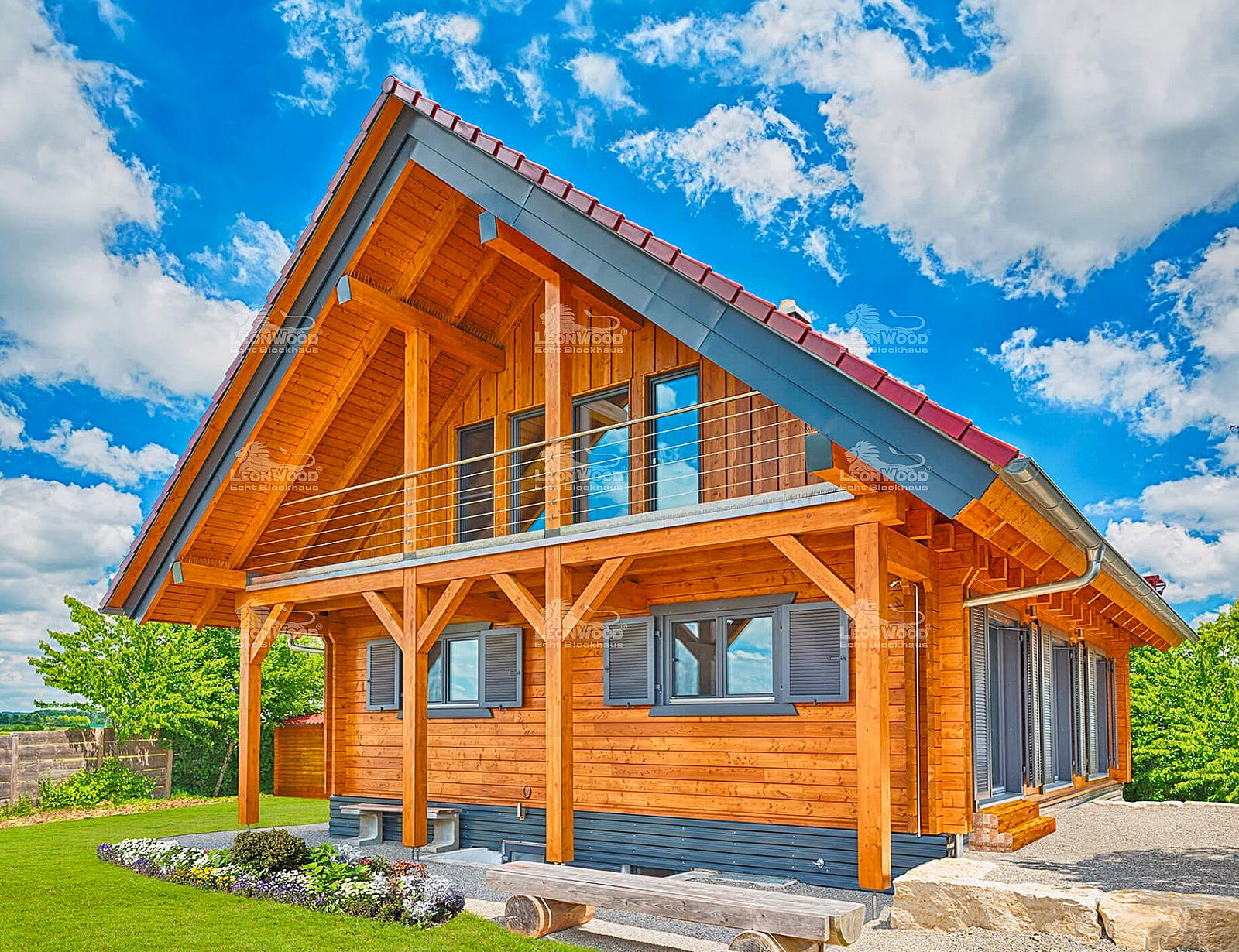 Blockhaus Classic 150 von LéonWood Holz-Blockhaus Bausatzhaus ab 162880€, Blockhaus Außenansicht 1