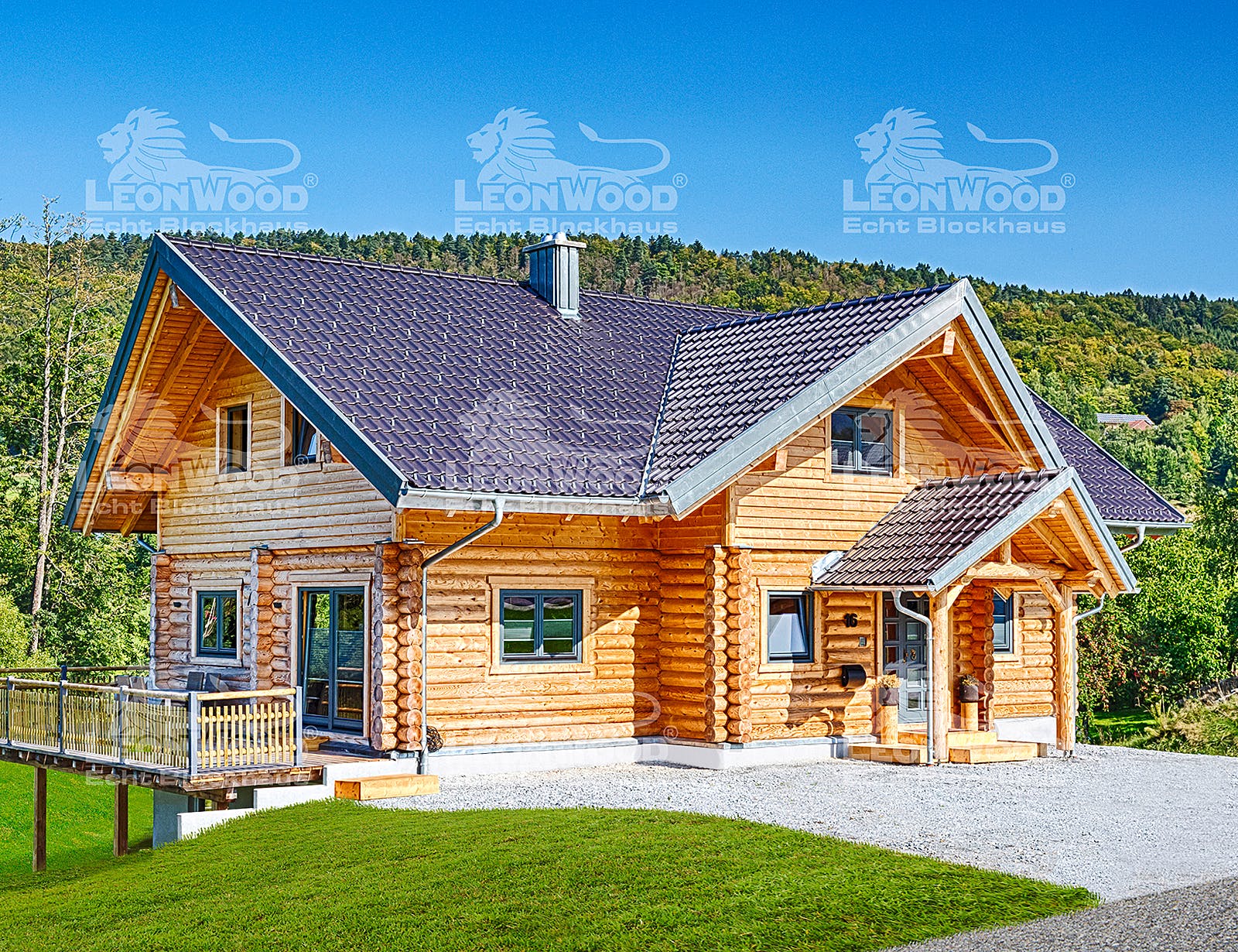Blockhaus Kodiak Country von LéonWood Holz-Blockhaus Bausatzhaus ab 205270€, Blockhaus Außenansicht 2