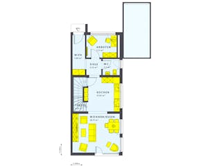 Fertighaus SOLUTION 117 L V2 von Living Fertighaus Schlüsselfertig ab 246248€, Satteldach-Klassiker Grundriss 1