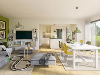Fertighaus SOLUTION 124 L V2 von Living Fertighaus Schlüsselfertig ab 345264€, Satteldach-Klassiker Innenansicht 2