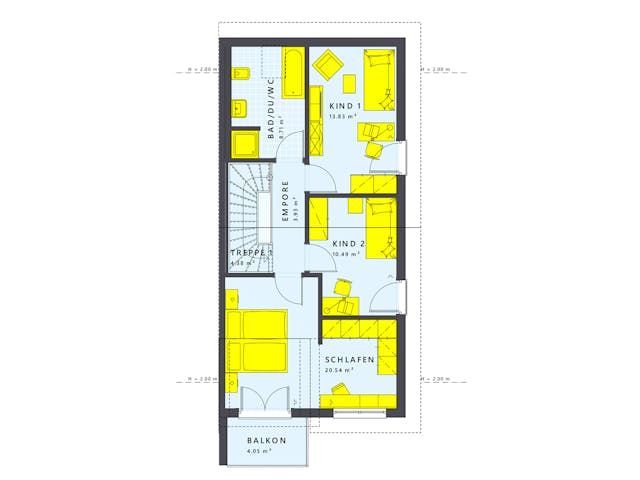 Fertighaus SOLUTION 125 L V3 von Living Fertighaus Schlüsselfertig ab 446559€, Satteldach-Klassiker Grundriss 2