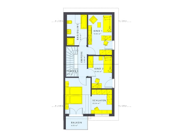 Fertighaus SOLUTION 125 V3 von Living Fertighaus Schlüsselfertig ab 92027€, Satteldach-Klassiker Grundriss 2