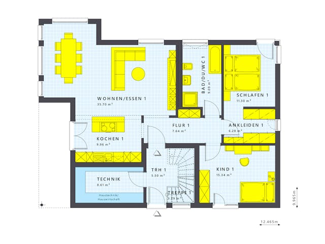Fertighaus SOLUTION 204 V7 L von Living Fertighaus Schlüsselfertig ab 518569€, Stadtvilla Grundriss 1 Fertighaus SOLUTION 204 V7 L von Living Fertighaus Schlüsselfertig ab 518569€, Stadtvilla Grundriss 1