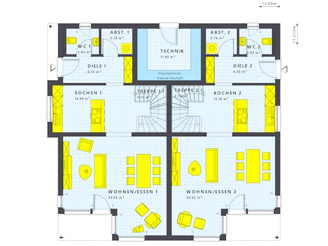 Fertighaus SOLUTION 242 V7 von Living Fertighaus Schlüsselfertig ab 697469€, Cubushaus Grundriss 1