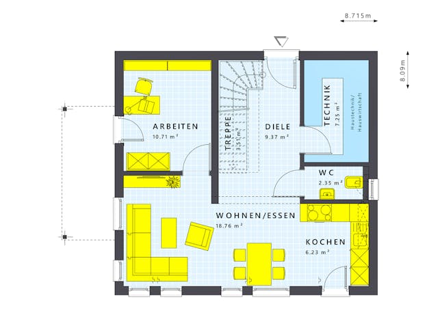 Fertighaus SUNSHINE 113 V4 von Living Fertighaus Schlüsselfertig ab 296744€, Satteldach-Klassiker Innenansicht 1